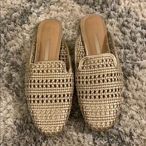 Gold woven slide ons